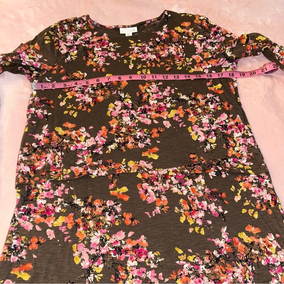 J. Jill layered floral watercolor tunic long sleeve top S petite cottage core - Picture 8 of 9